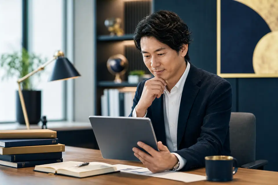 知識を学ぶ管理職のイメージ